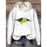 Aperturee - Women’s Ew People Christmas Print Hooded Sweatshirt